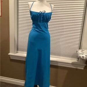 Blue Spaghetti Strap Maxi Sundress